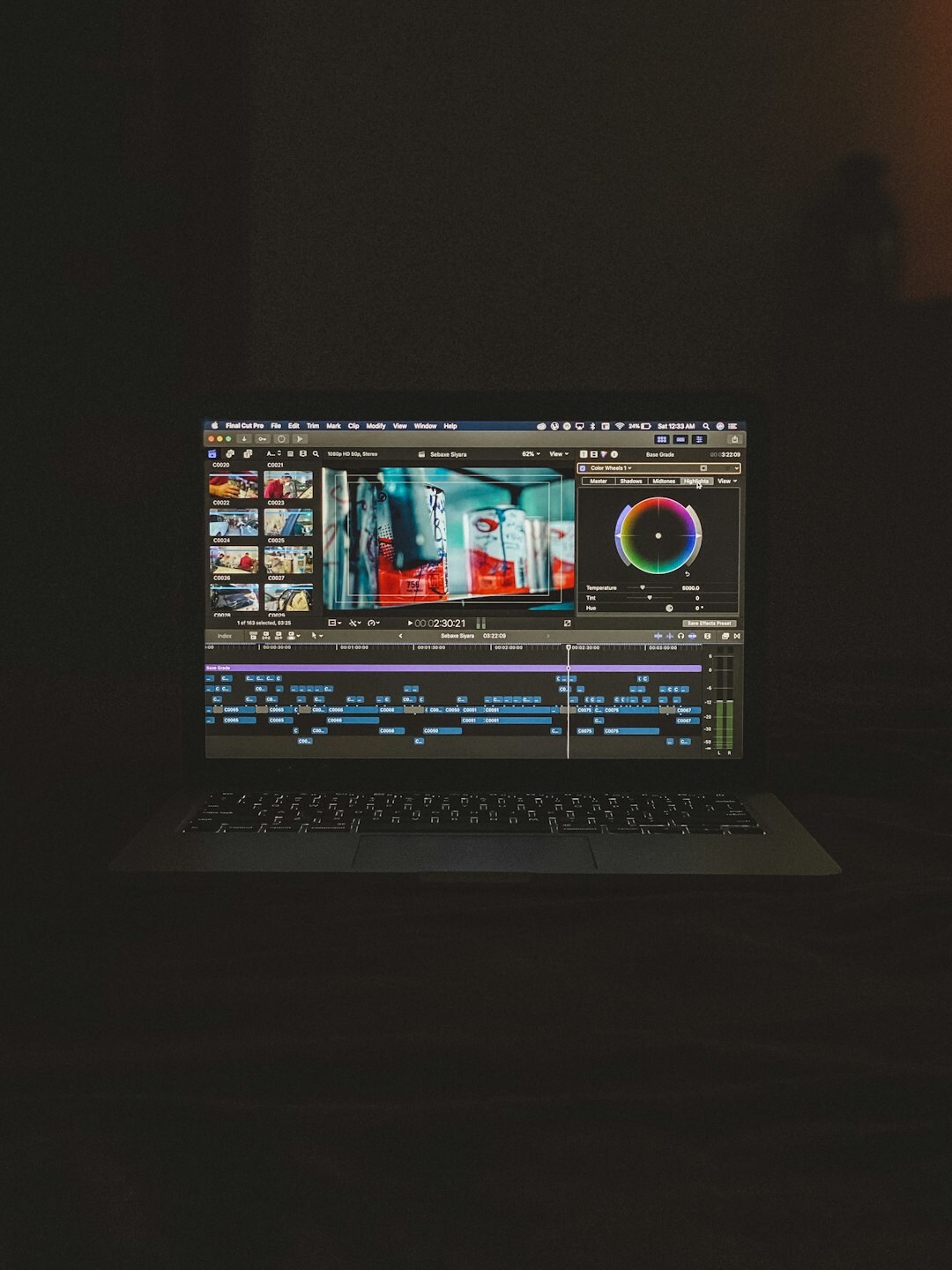 video editing software screen