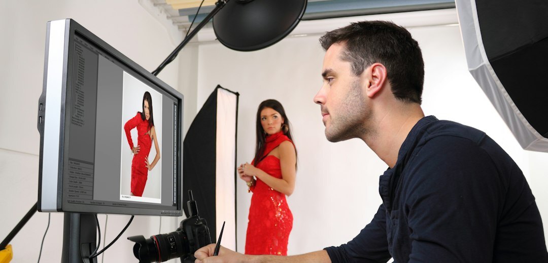 professional video editor reviewing footage